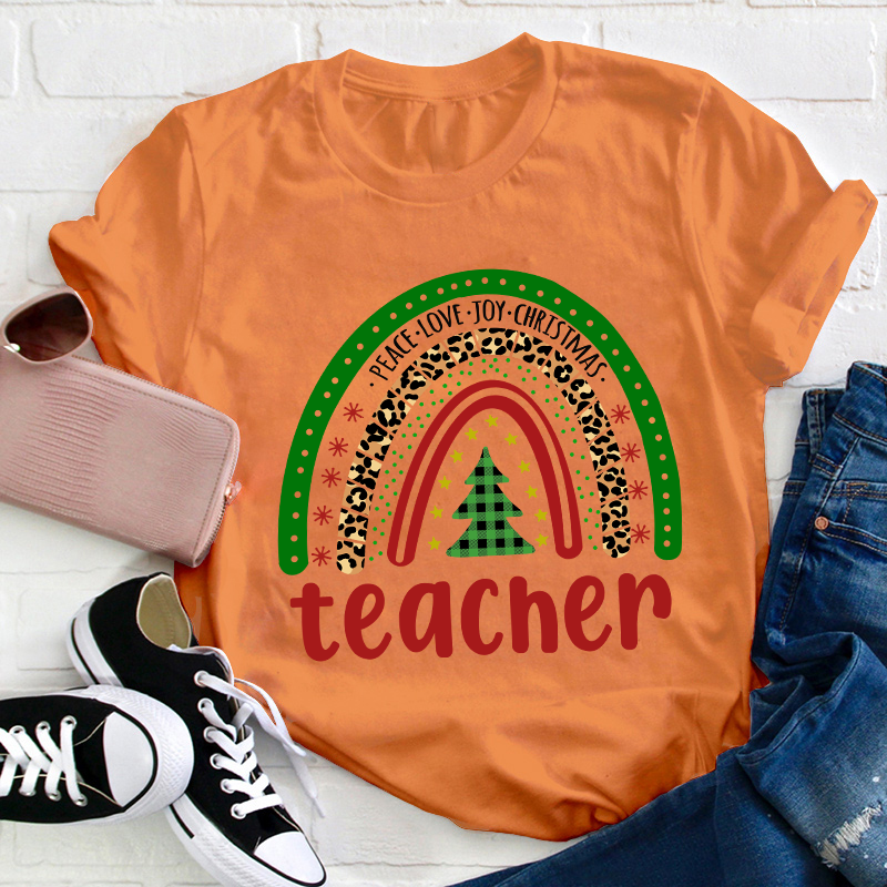 Peace Love Joy Christmas Teacher T-Shirt