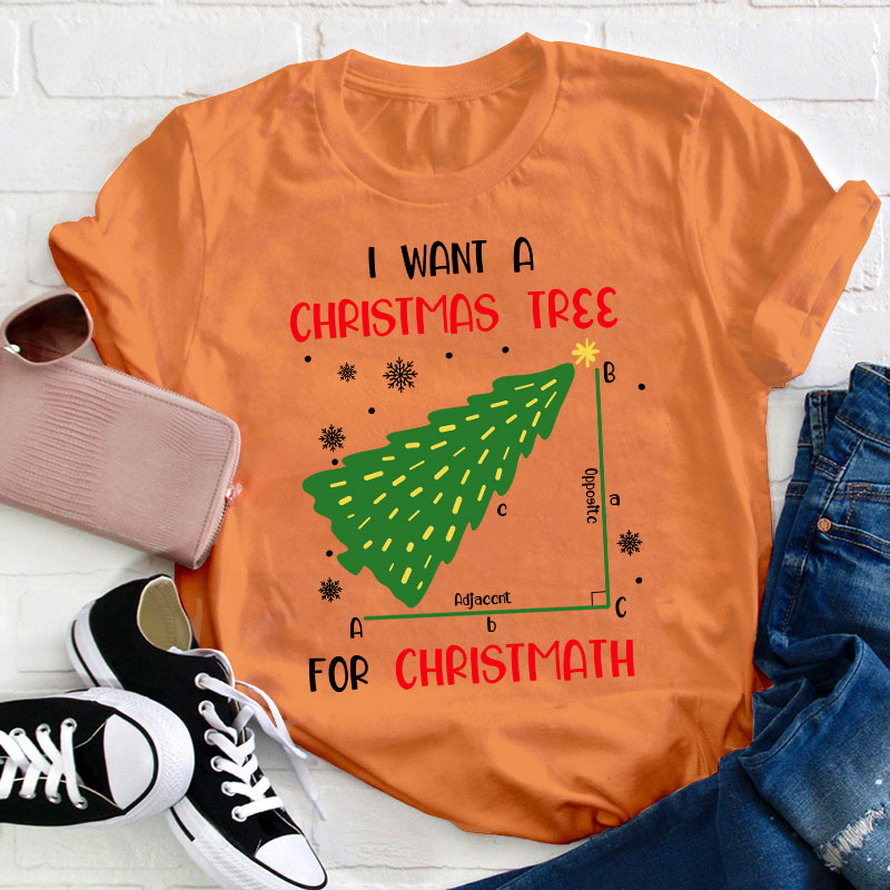 I Want A Christmas Tree For Christmath Teacher T-Shirt