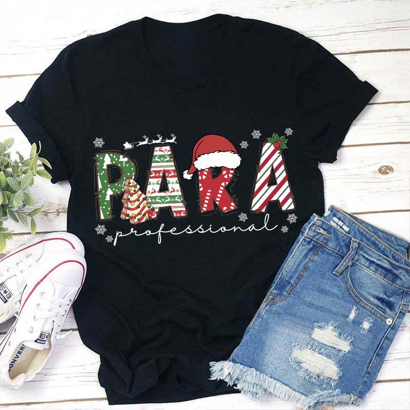 Personalized Christmas Elements Teacher T-Shirt