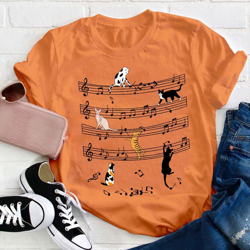 Cats And Music Teacher T-Shirt
