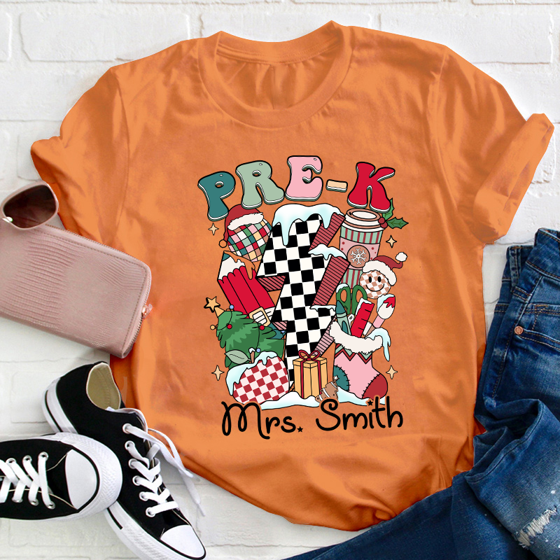 Personalized Decorated For Christmas Teacher T-Shirt