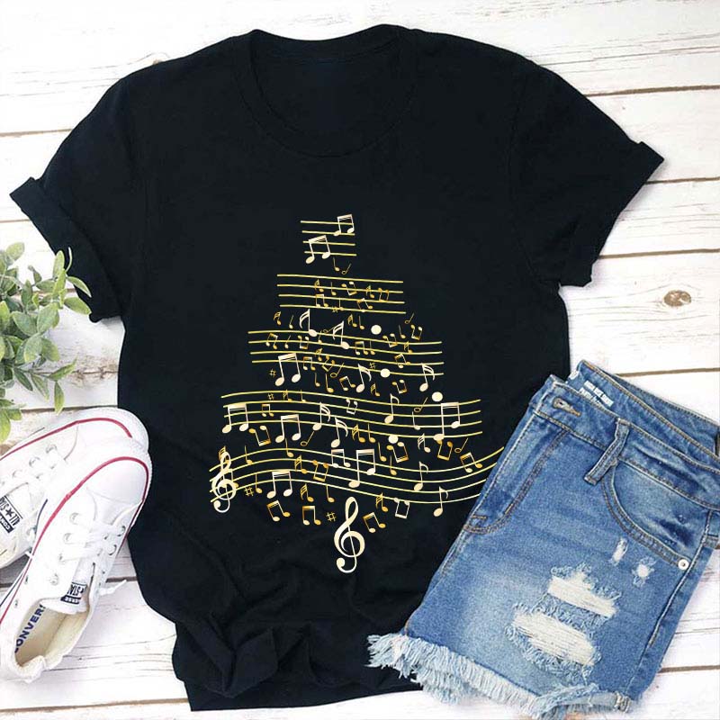 Musical Note Tree Teacher T-Shirt