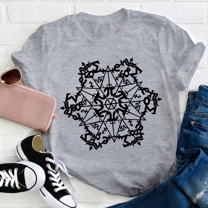 Pi Snowflakes Teacher T-Shirt