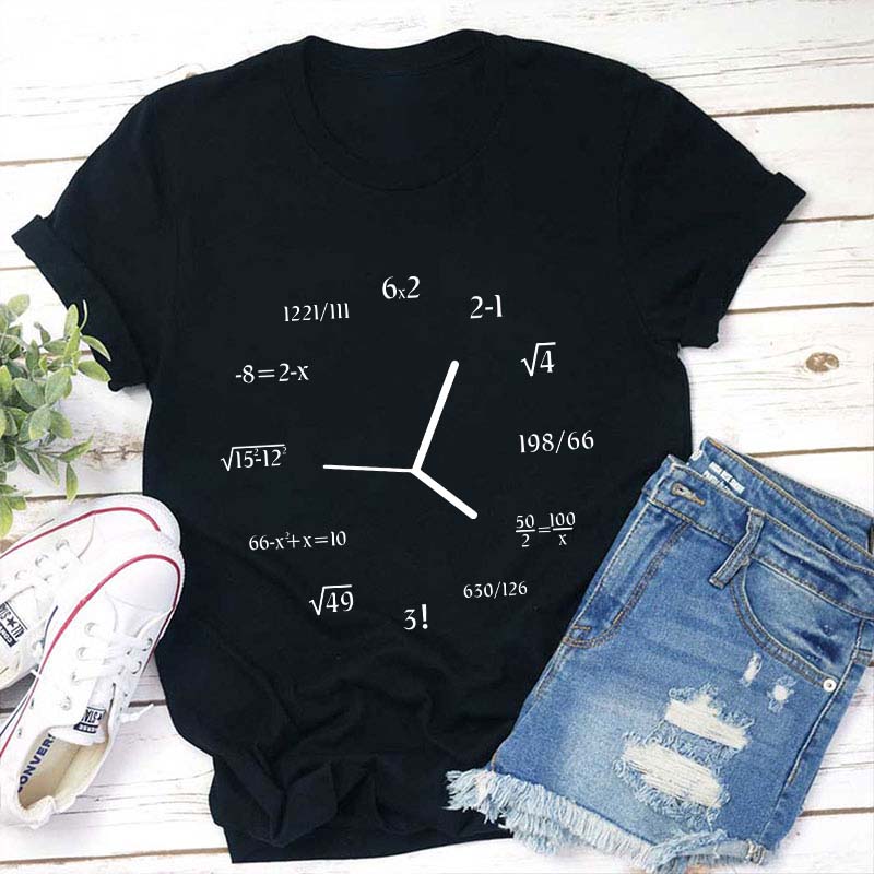 Mathematical Clock Teacher T-Shirt