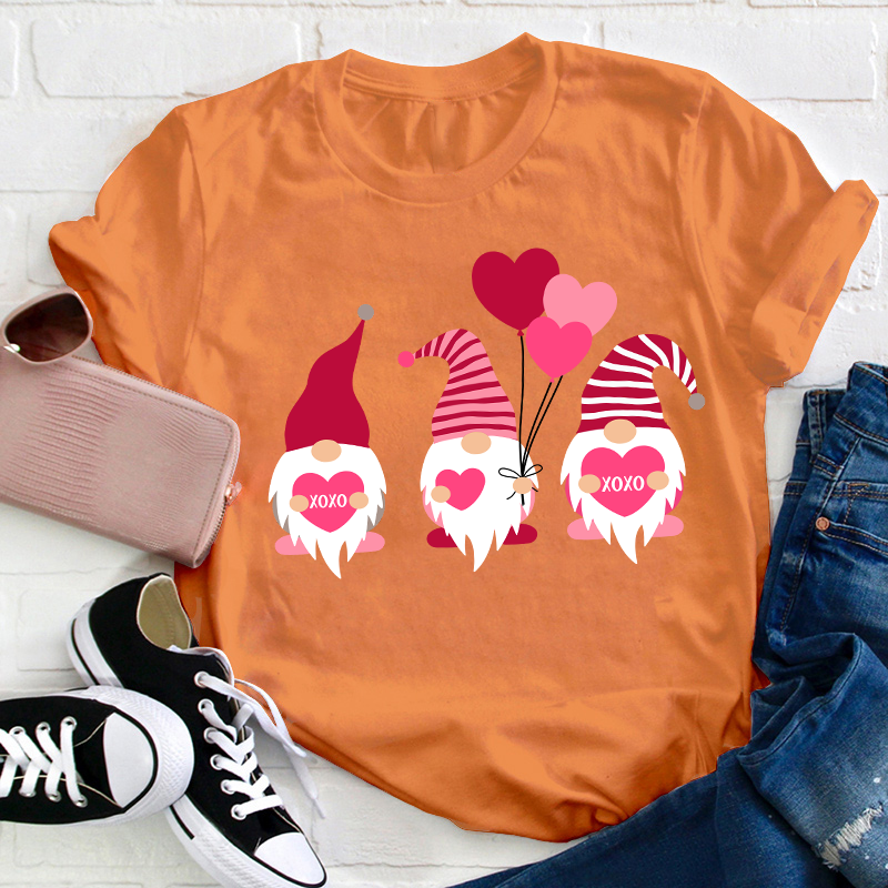 Gnome Valentine XOXO Teacher T-Shirt