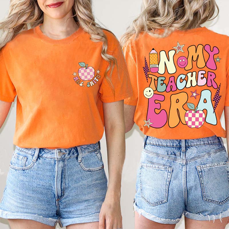 Personalized In My Teacher Era Teacher Two Sided T-Shirt
