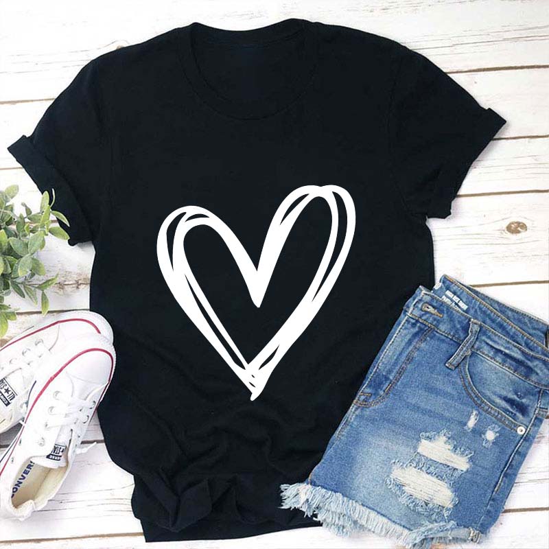 Double Heart Teacher T-Shirt