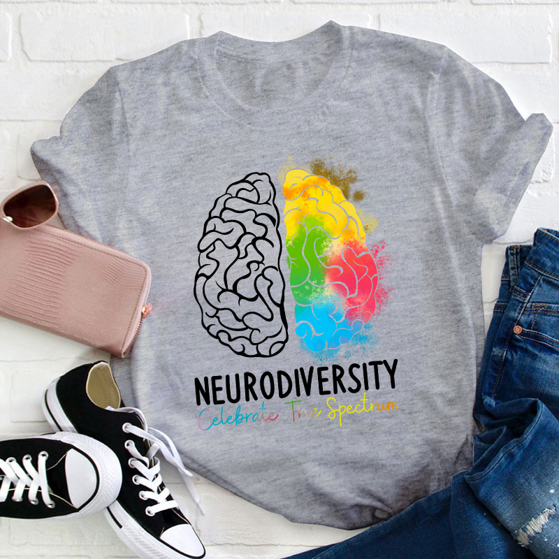 Neurodiversity Celebrate The Spectrum Teacher T-Shirt