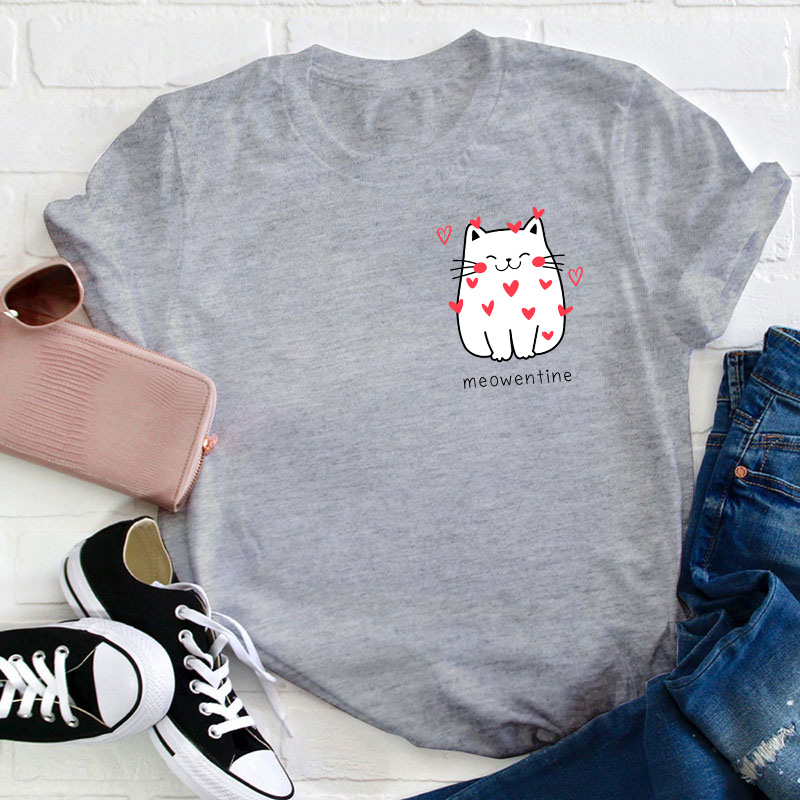 Meowentine Teacher T-Shirt