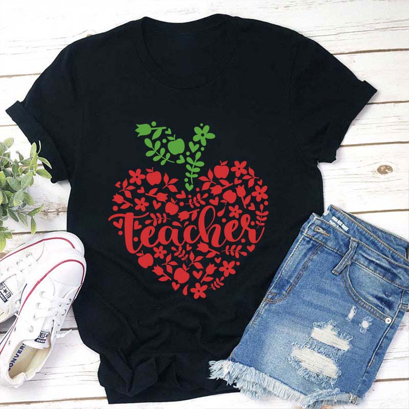Apple Heart Teacher T-Shirt