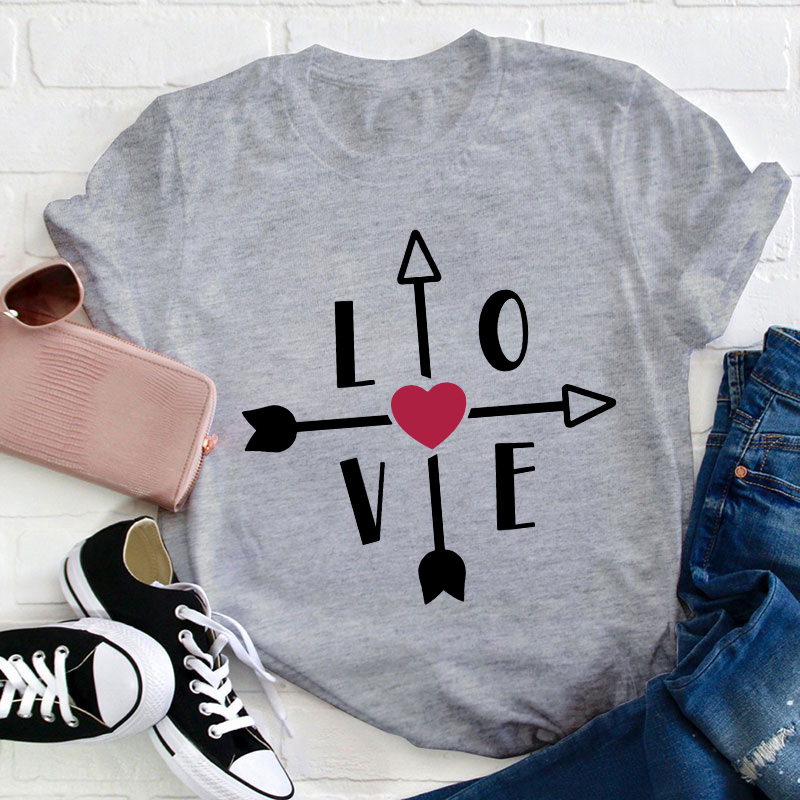 Love Valentine's Day Teacher T-Shirt