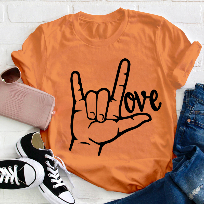 Peace Sign Love Teacher T-Shirt