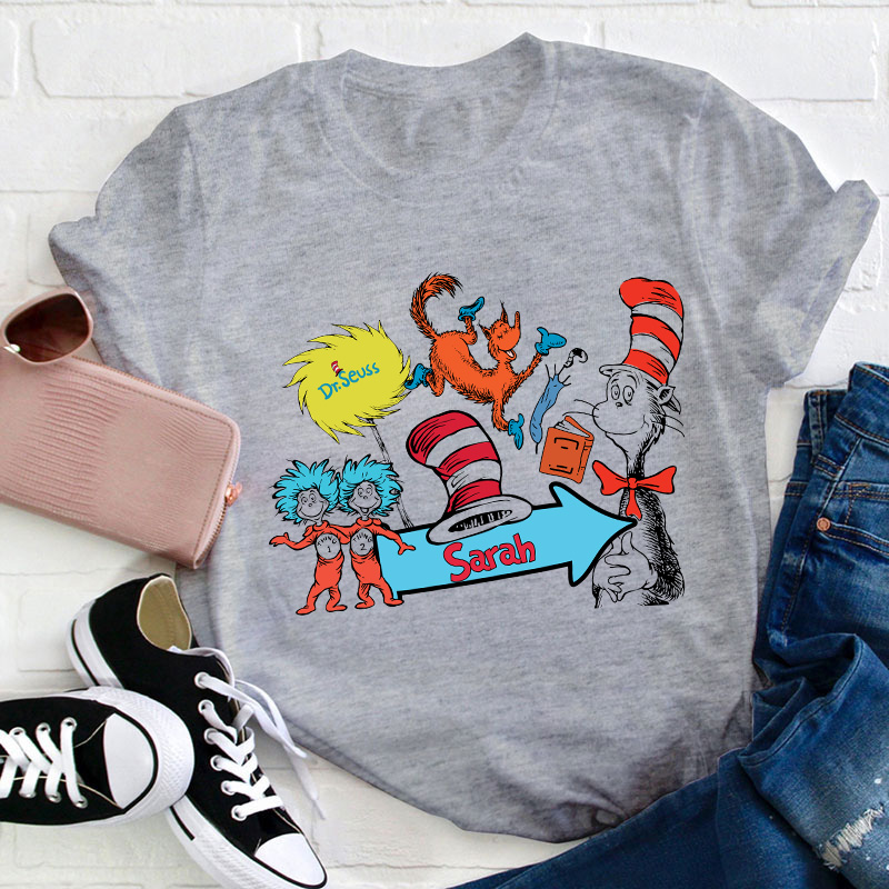 Personalized Name The Cat In The Hat Teacher T-Shirt