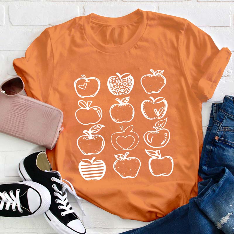 Apple Doodles Teacher T-Shirt
