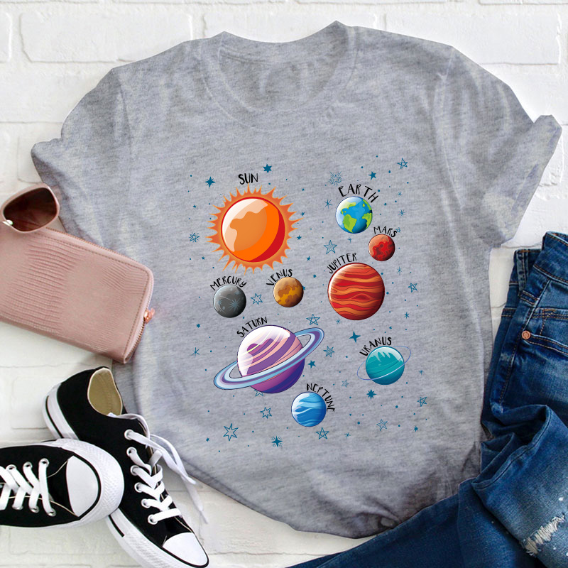 Planets Space Teacher T-Shirt