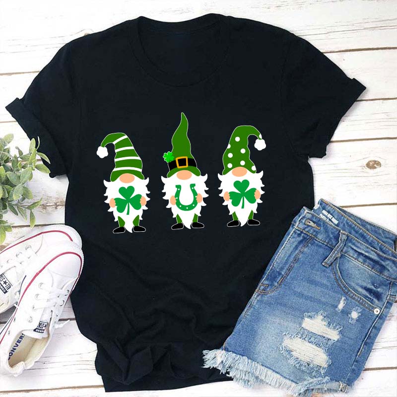St Patricks Day Gnome Teacher T-Shirt