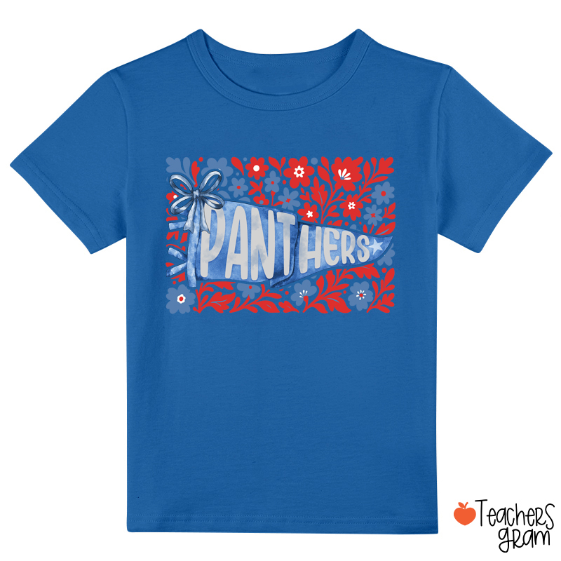 Personalized Mascot Pennant Flowes School Spirit Class T-Shirt