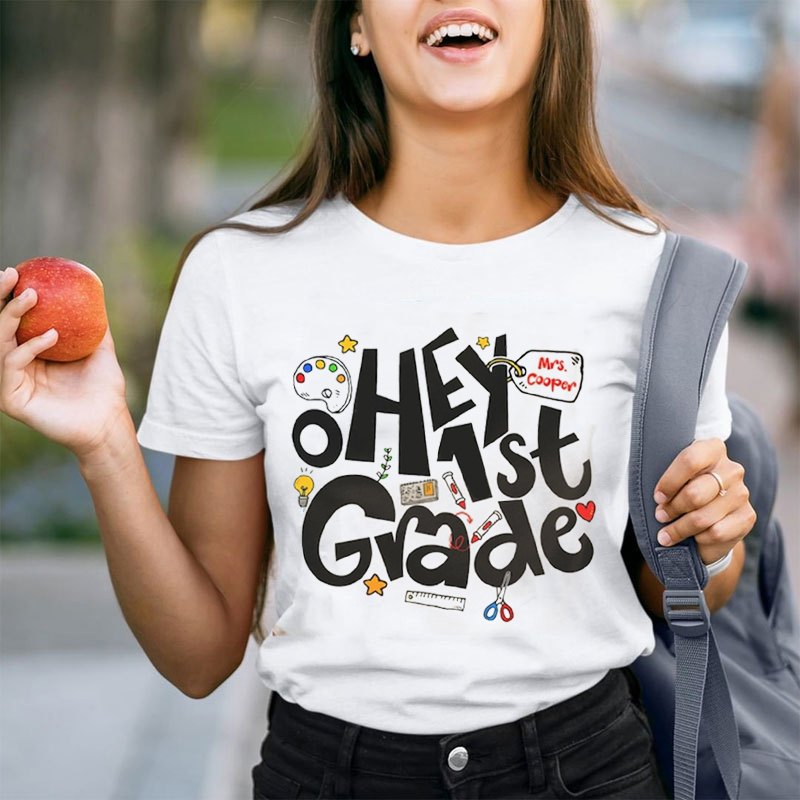 Personalized Grade And Name Teacher T-Shirt