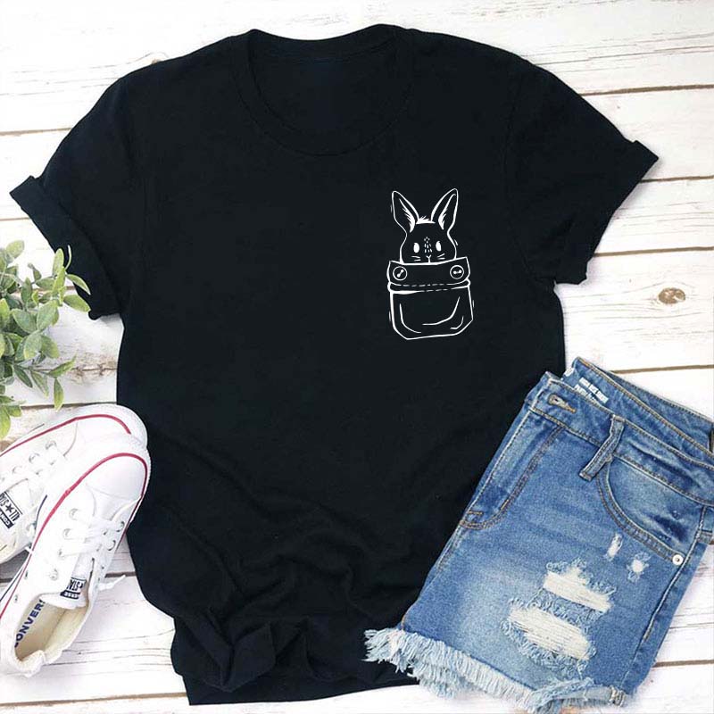 Bunny Easter Pocket Teacher T-Shirt