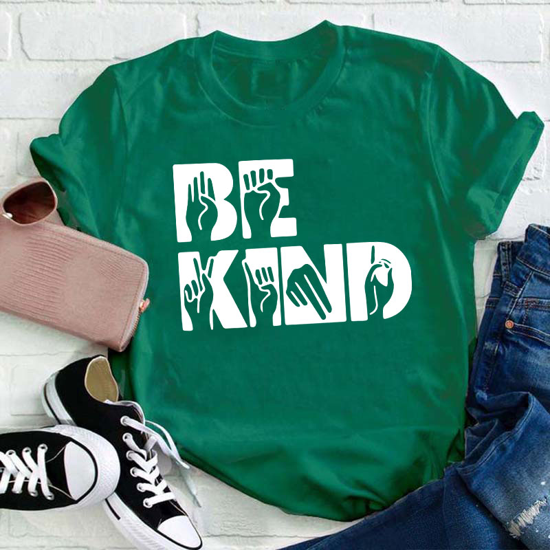 Gesture Be Kind Teacher T-Shirt