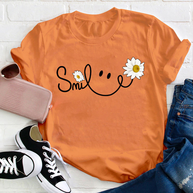 Daisy Smile Face Teacher T-Shirt