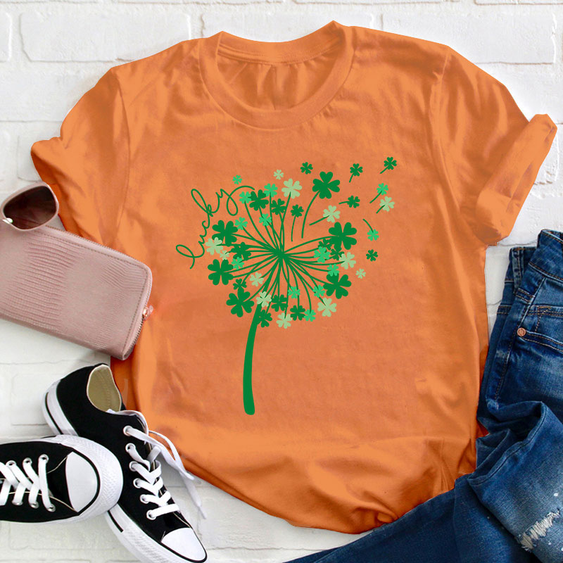 St Patricks Day Dandelion Teacher T-Shirt