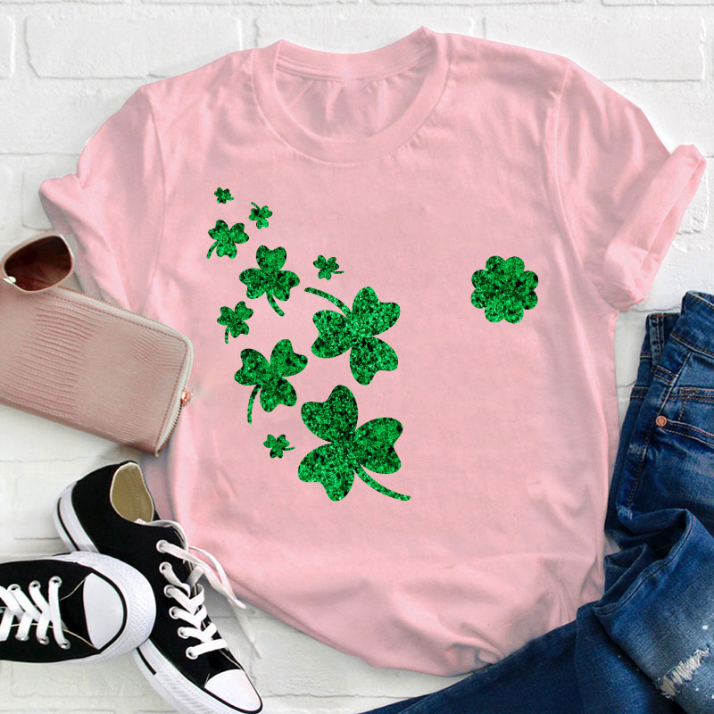 Glitter Clover Teacher T-Shirt