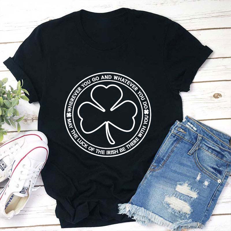 Vintage Shamrock Clover Teacher T-Shirt