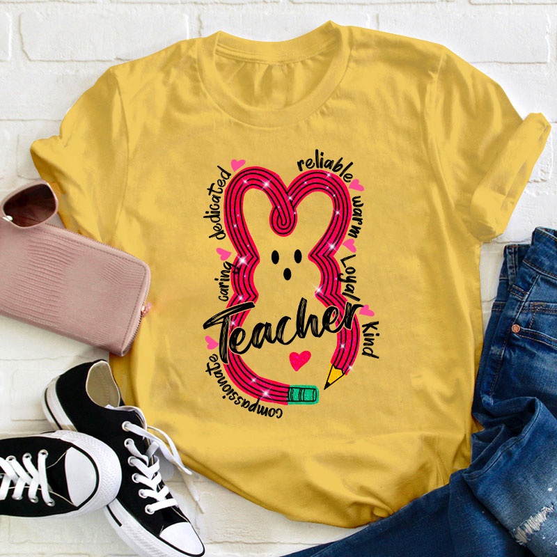 Bunny Pencil Teacher T-Shirt