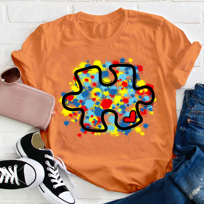 Autism Awareness Puzzle Teacher T-Shirt