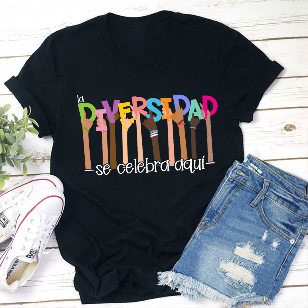 Celebrate Diversity Spanish Teacher T-Shirt