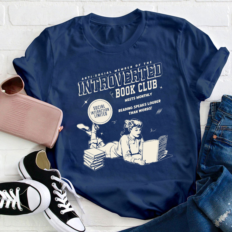 Introverted Book Club Bookish Teacher T-Shirt