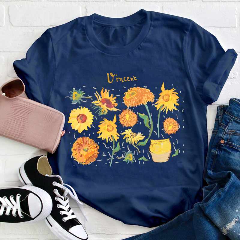 Vincent Sunflower Teacher T-Shirt