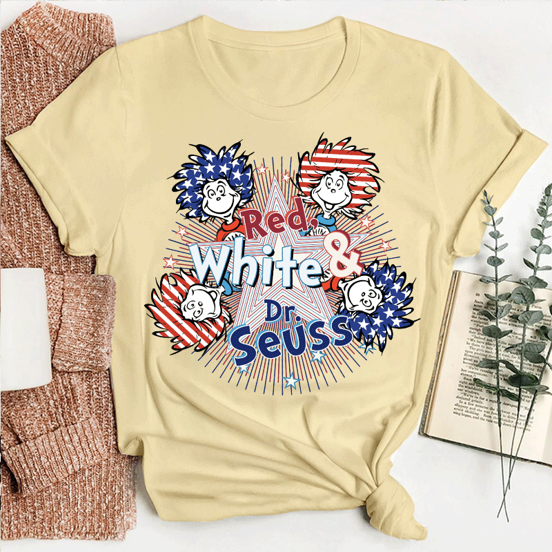 Red White And Things Teacher T-Shirt