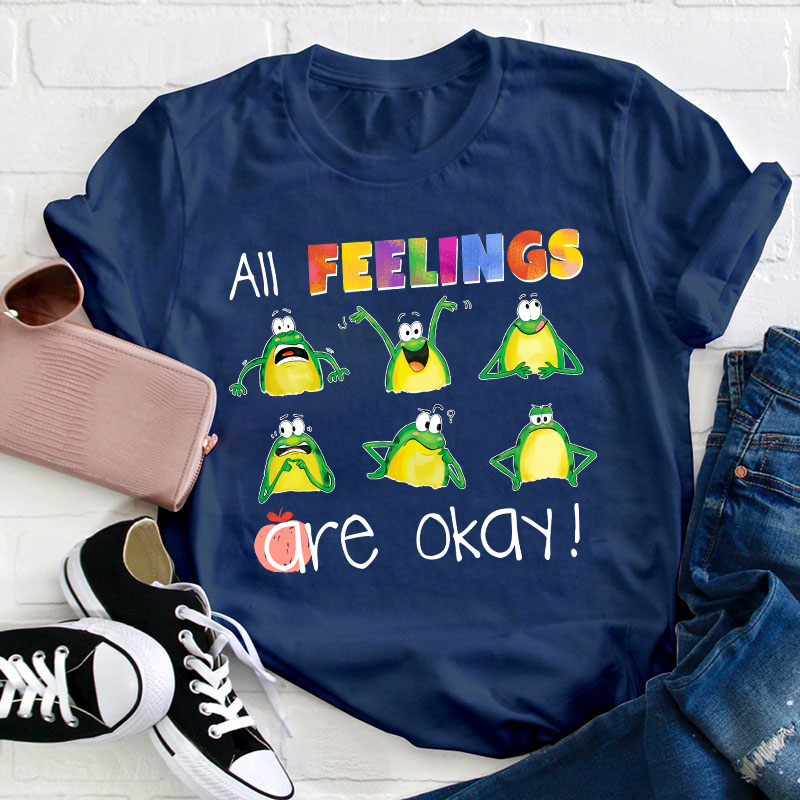 The Cute Expression On The Frog Is Funny Teacher T-Shirt
