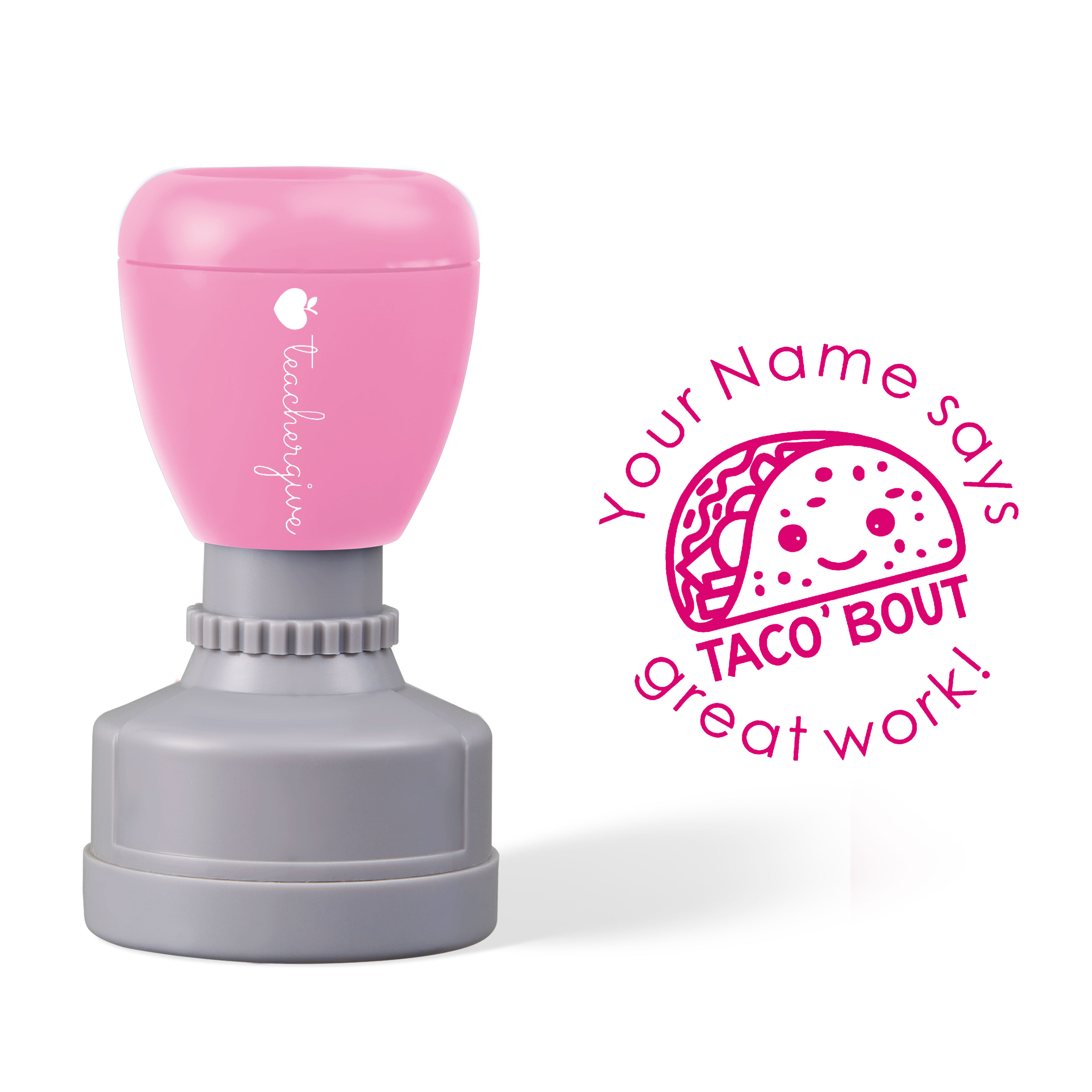 Personalized Says Tacoabout Great Work Teacher Stamp