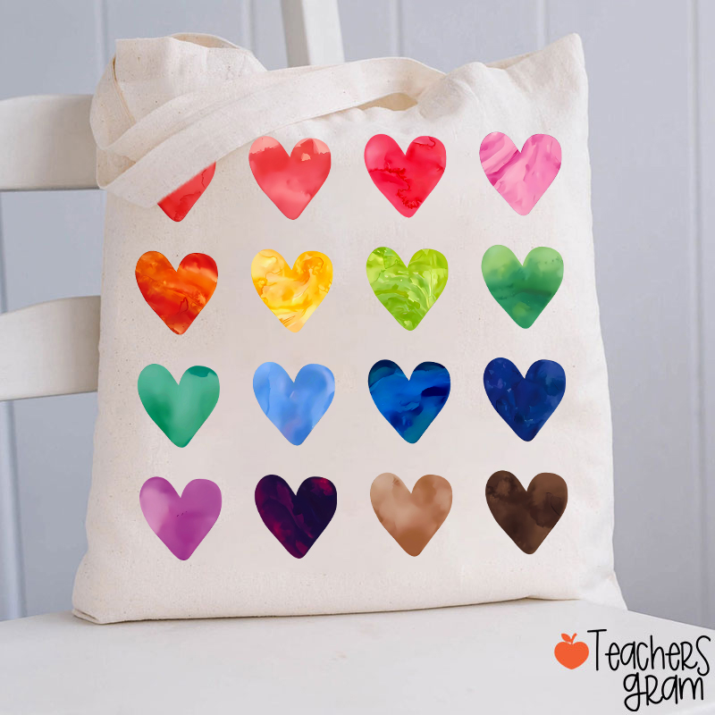 Colorful Love Combination Teacher Tote Bag