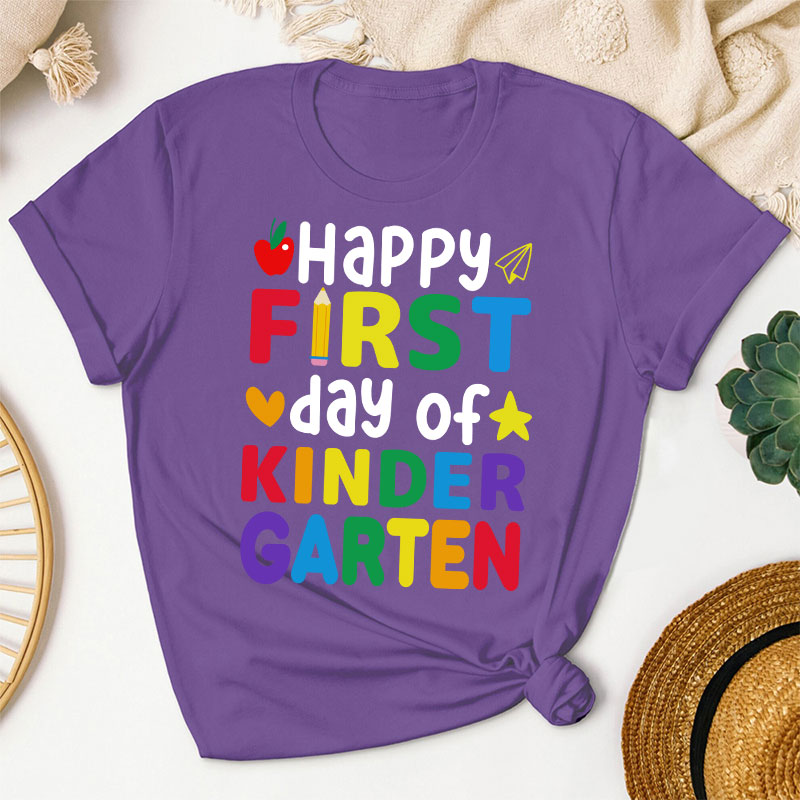Personalized Happy First Day Of Kindergarten T-Shirt
