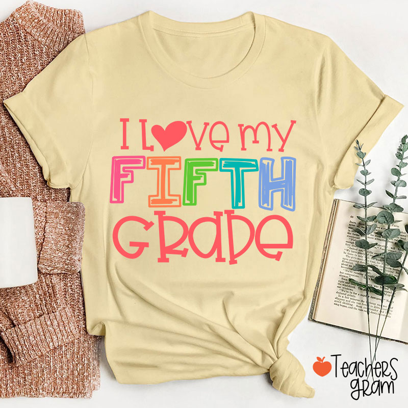 Personalized I Love My Little Kiddo Grade Teacher T-Shirt