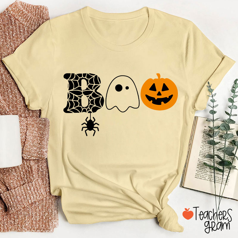 Boo Spider Pumpkin Ghost Teacher T-Shirt