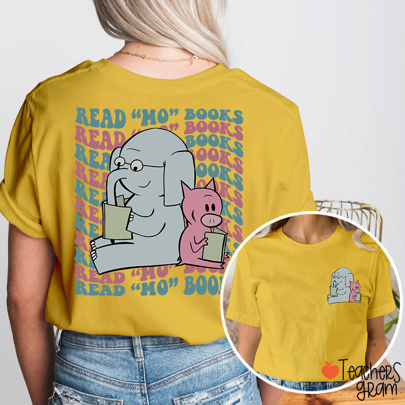 Read Mo Books Elephant Teacher Two Sided T-Shirt