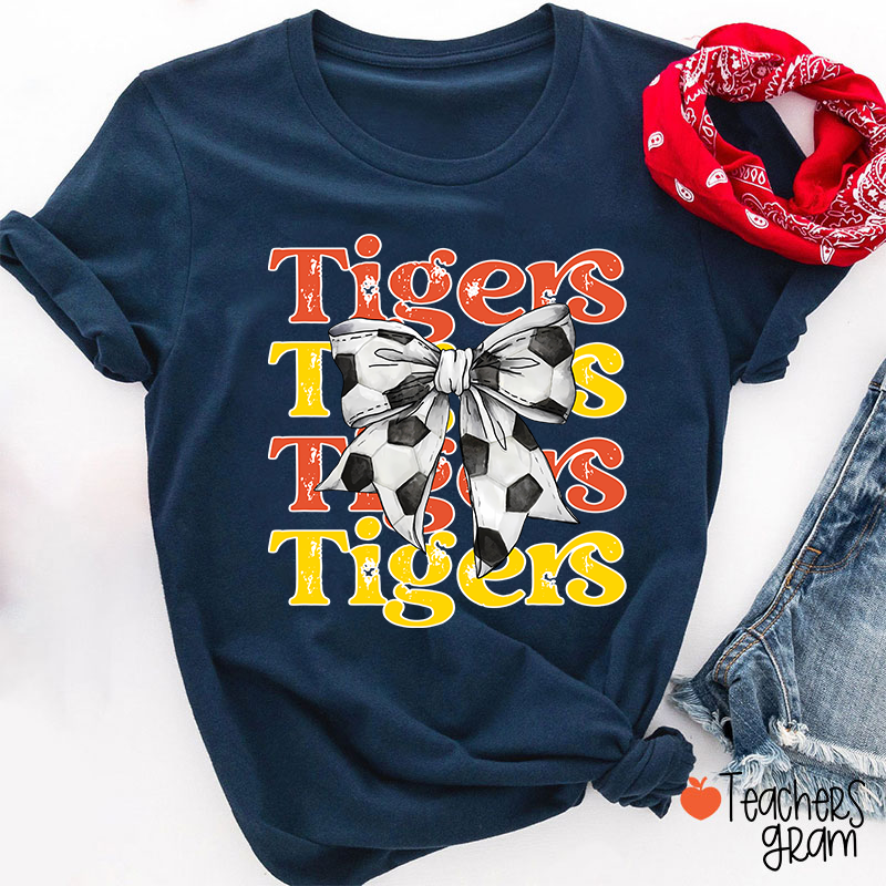 Personalized Mascot And Sport Bow Game Day Teacher T-Shirt