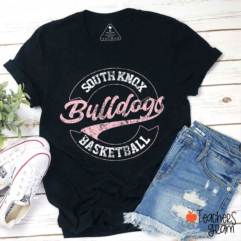 Personalized Mascot And School Name Distressed Retro School Spirit Teacher T-Shirt