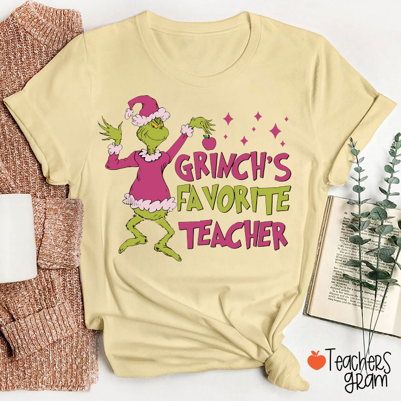 Personalized Name Green Guy Favorite Teacher T-Shirt