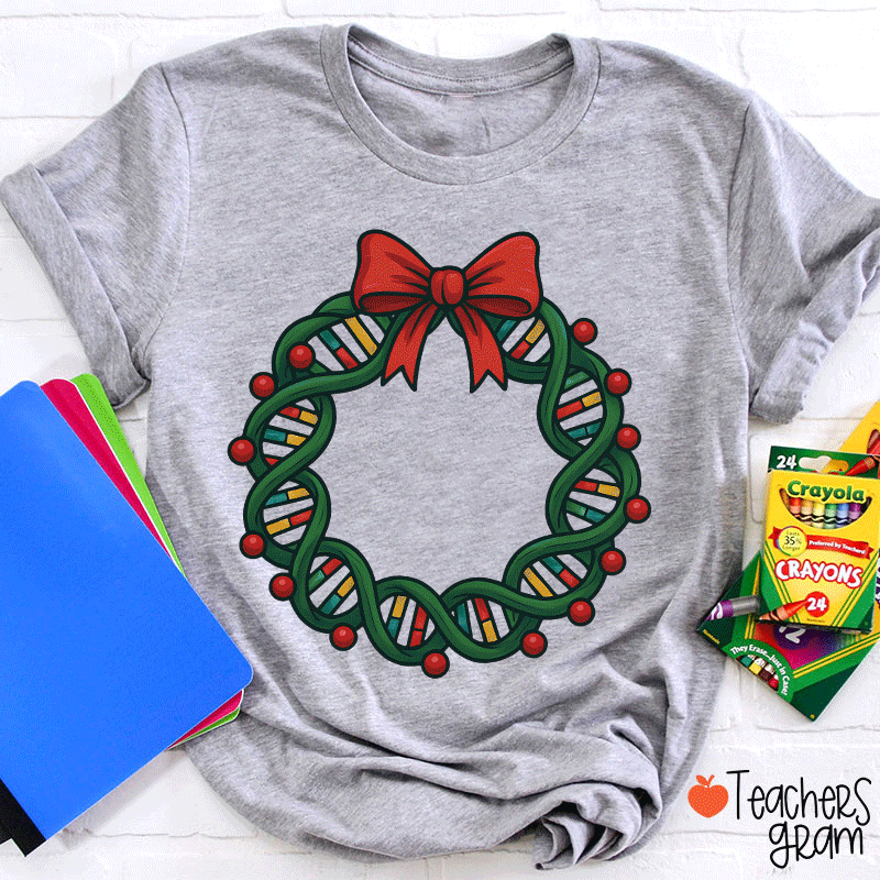 DNA Double Helix Christmas Teacher T-Shirt