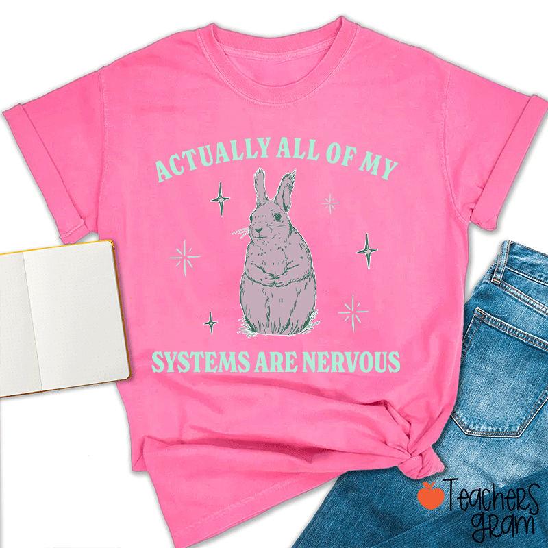 Actually All Of My Systems Are Nervous Teacher T-Shirt