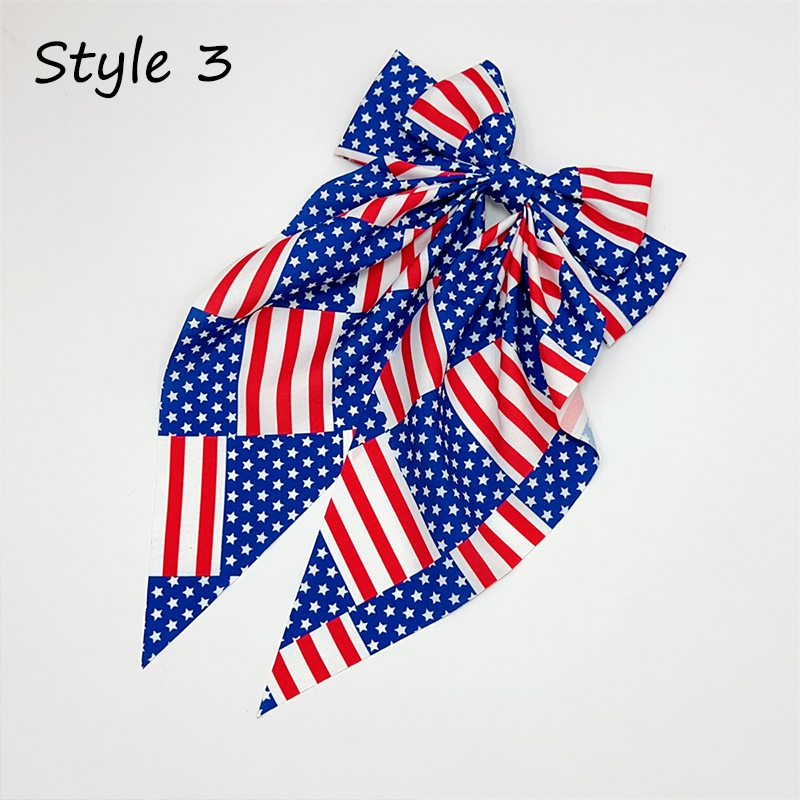 4th Of July American Flag Patriotic Hair Bow Clips