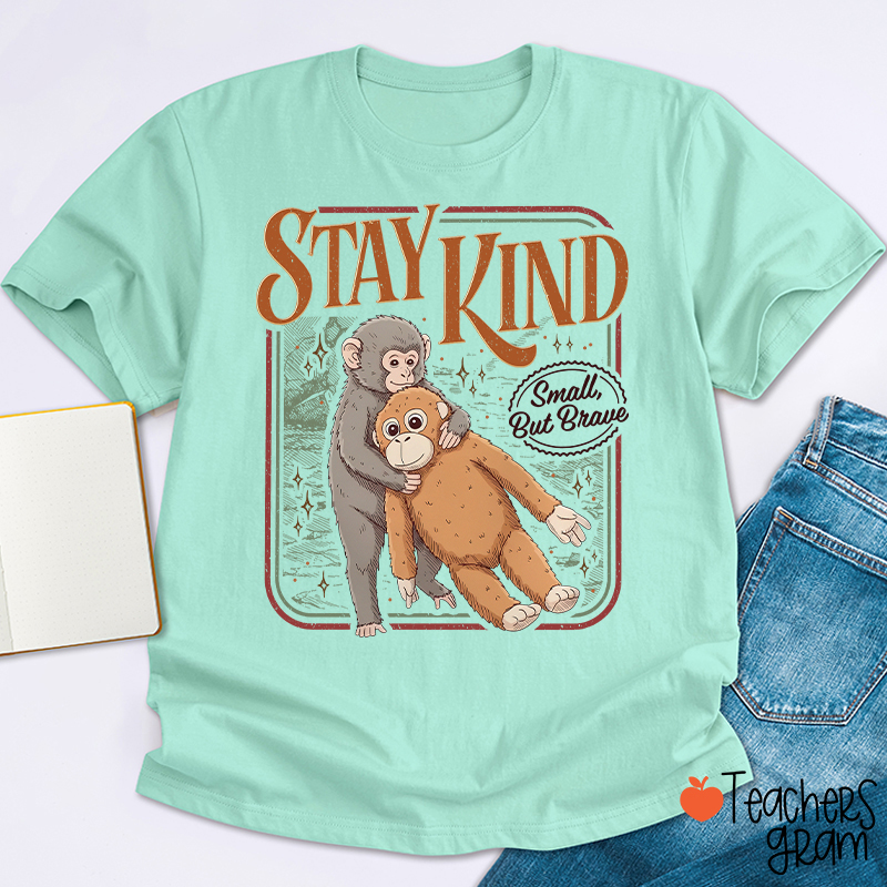 Stay Kind Small But Brave Teacher T-Shirt