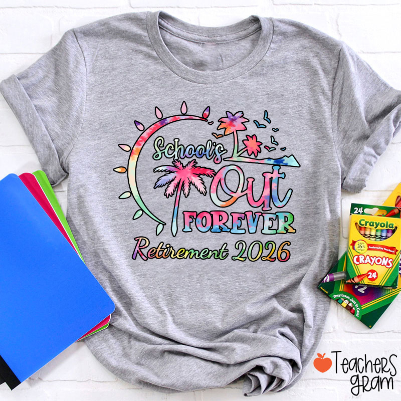 Personalized Tie Dye Style Retirement Teacher T-Shirt