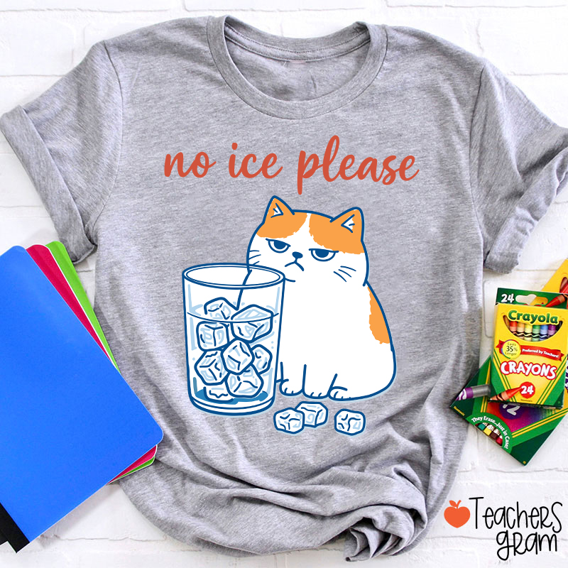 No ICE Please Cute Cat Teacher T-Shirt